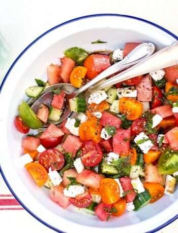 Греческий салатик с арбузом