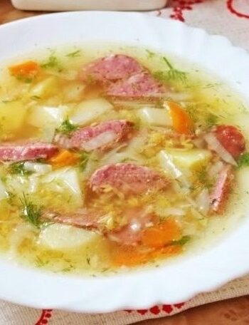 Баварский суп с колбасками