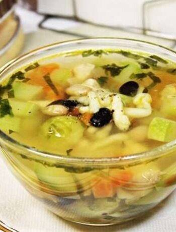 Овощной суп Минестроне с индейкой и фасолью