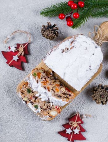 Рождественский кекс «Штоллен» с сухофруктами и орехами