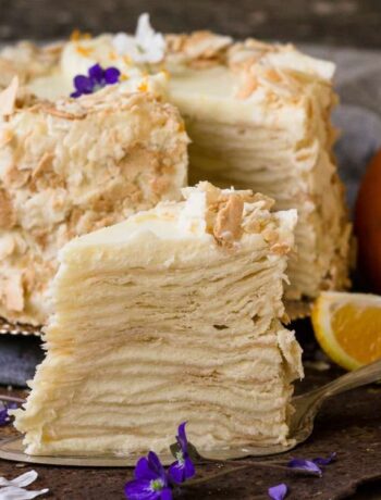 Торт Наполеон с творожно-апельсиновым кремом