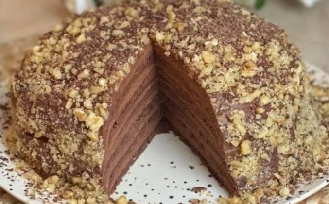 Шоколадный торт на сковороде на кефира с шоколадным кремом