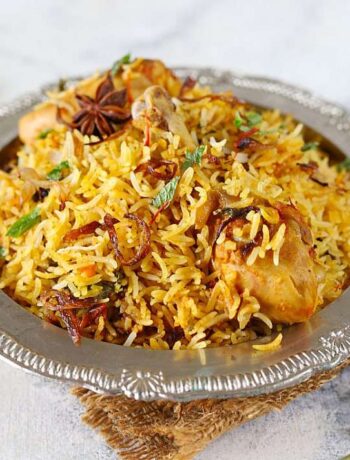 Куриный бирьяни — индийский плов с рисом басмати