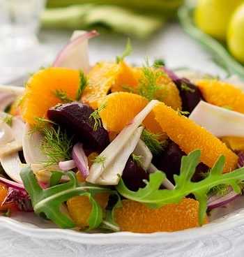 Салат со свеклой, фенхелем и апельсинами