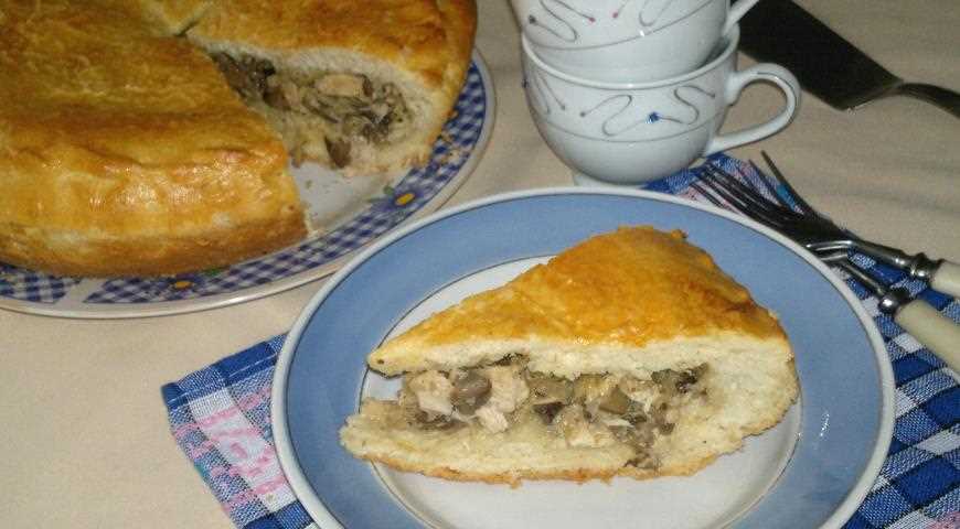 Пирог с курицей и грибами