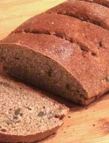 Бездрожжевой пшенично-ржаной хлеб с семенами за 40 минут