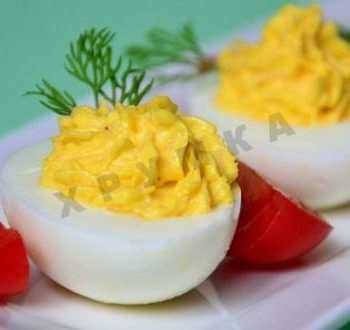 Видео-рецепт закуски яйца фаршированные зеленью с твердым сыром