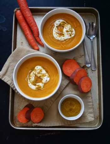 Суп-пюре из кабачков и моркови с приправой карри
