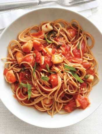 Спагетти и морские гребешки