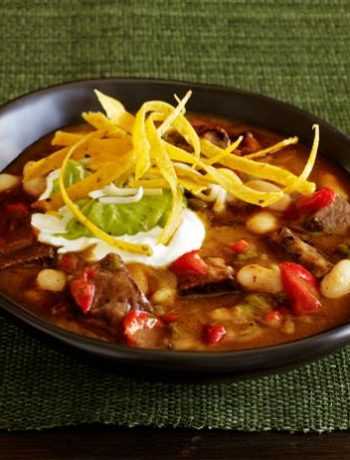 Чили-суп с говядиной фахитас