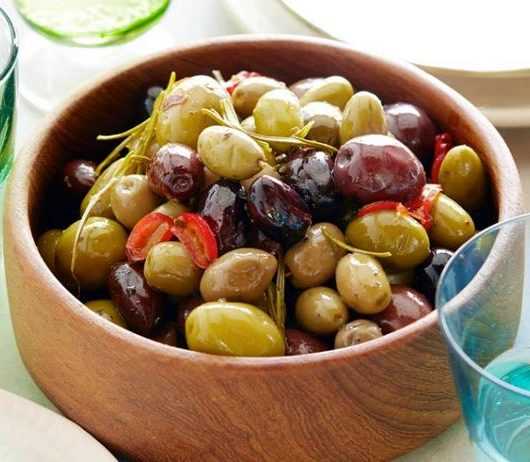 Печёные острые оливки