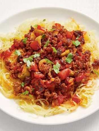 Пикадильо из говядины с тыквой-спагетти