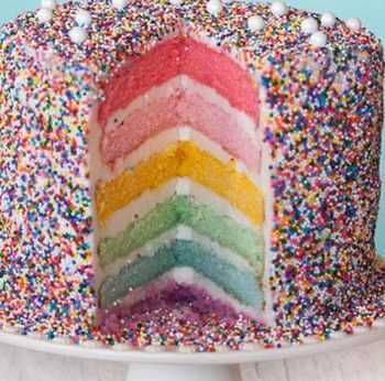 Радужный торт ко дню рождения