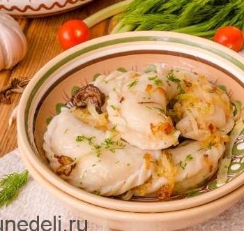 Постные вареники с картошкой и грибами