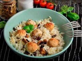 Рис с грибами в духовке рецепт