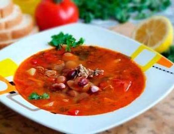 Томатный суп с фасолью рецепт