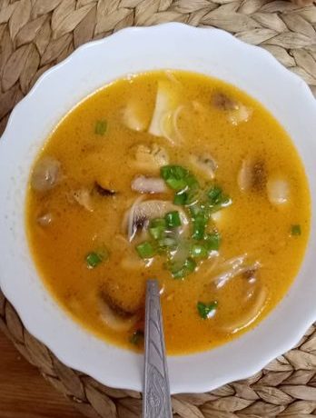 Суп а-ля Том Ям на кокосовом молоке с шампиньонами – пошаговый рецепт