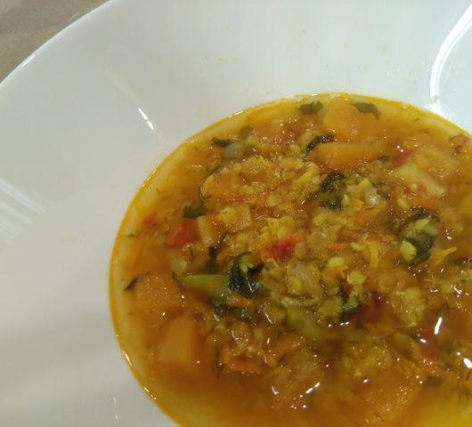 Вегетарианский суп с тыквой