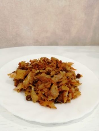 Пошаговый рецепт тушёной капусты с фаршем с фото за 50.0 мин
