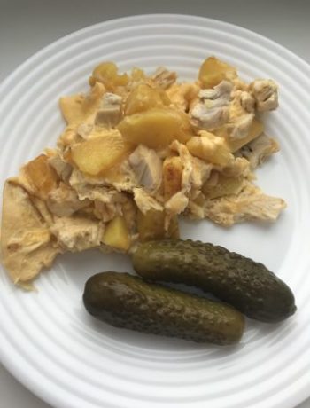 Яичница с картофелем и курицей по- деревенски – пошаговый рецепт