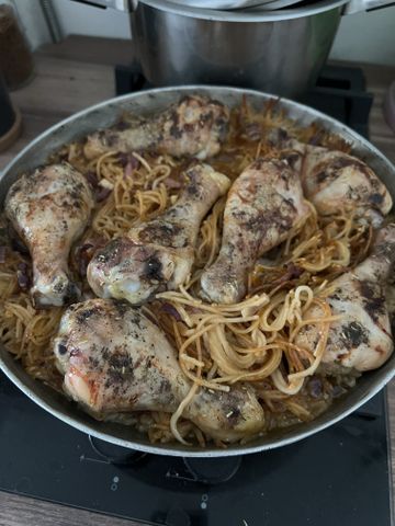 Запеченные спагетти с курицей – пошаговый рецепт