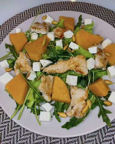 Салат с печеной тыквой – пошаговый рецепт