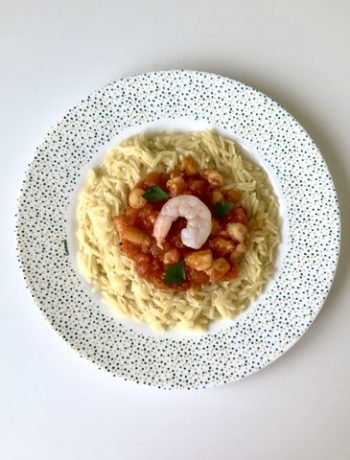 Орзо с креветками в томатном соусе – пошаговый рецепт