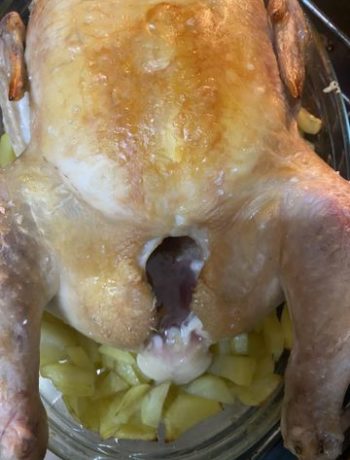 Курица запеченная в духовке с картошкой – пошаговый рецепт