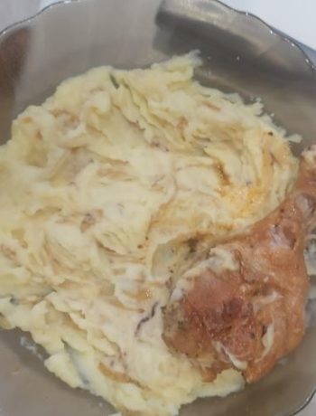 Курица с картофельным пюре и жареным луком – пошаговый рецепт