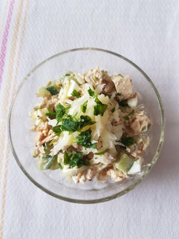 Мясной салат с яйцом и огурцом – пошаговый рецепт