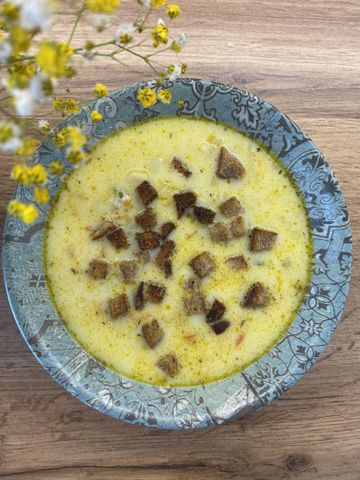 Суп сырный с сухариками – пошаговый рецепт