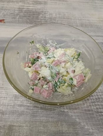 Салат «Зимний» с докторской колбасой и картофелем – пошаговый рецепт