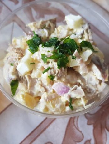 Мясной салат с яйцом и луком – пошаговый рецепт