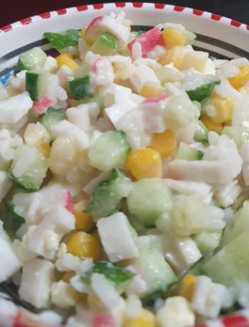 Крабовый салат за 35 минут – пошаговый рецепт