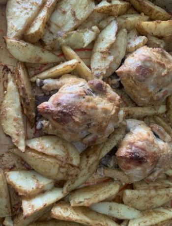 Цыплята-корнишоны с картошкой по деревенски – пошаговый рецепт