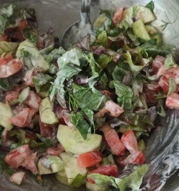 Летний салат со сметаной и специями – пошаговый рецепт