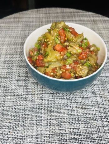 Салат из печеных овощей с чесноком и кинзой – пошаговый рецепт