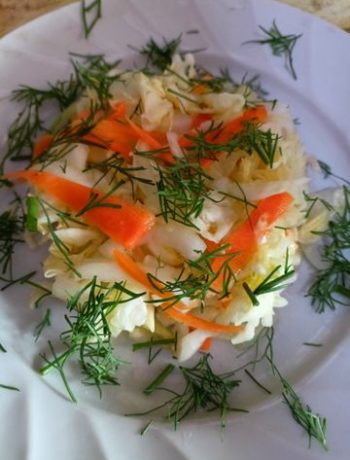 Витаминный салат из свежих овощей с уксусом – пошаговый рецепт