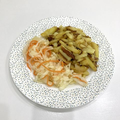 Жареная картошка со шкварками