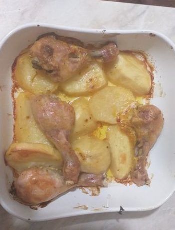 Ароматные куриные голени с картофелем запеченые в духовке – пошаговый рецепт