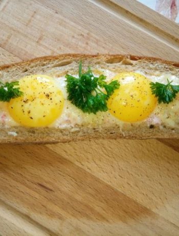 Яичница-бутерброд в хлебе – пошаговый рецепт
