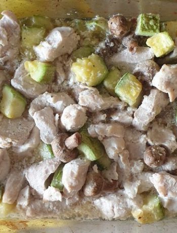 Нежное запеченное филе индейки с кабачком и шампиньонами – пошаговый рецепт