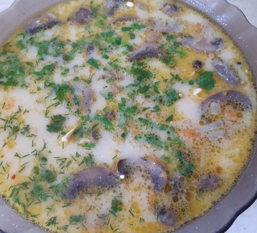 Сырный суп с грибами и курочкой – пошаговый рецепт
