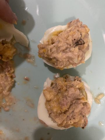 Закуска из яиц с тунцом – пошаговый рецепт