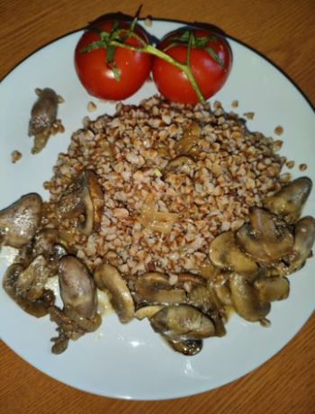 Куриные сердечки с грибами – пошаговый рецепт