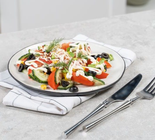 Красивый быстрый салат к празднику за 5 минут – пошаговый рецепт