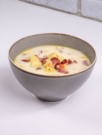 Сырный суп с охотничьими колбасками – пошаговый рецепт