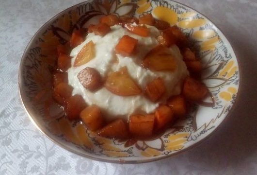 Творожный десерт с медом и хурмой – пошаговый рецепт