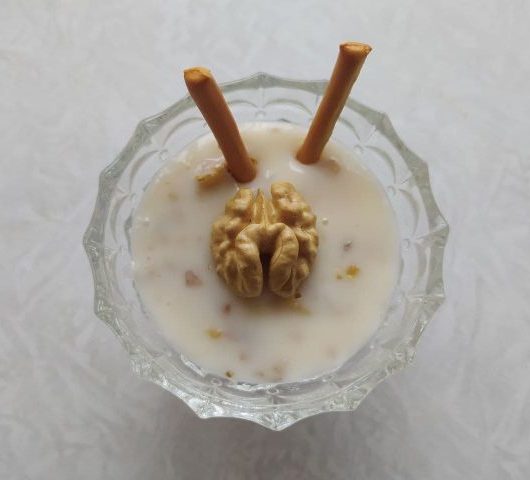 Молочное желе с грецким орехом – пошаговый рецепт