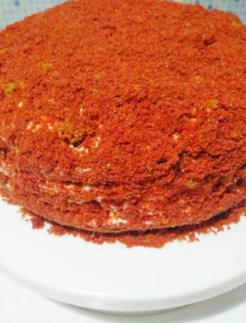 Праздничный яркий торт «Красный бархат» – пошаговый рецепт